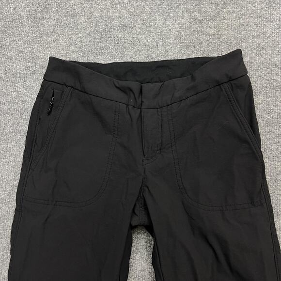 Athleta Pants Womens 0 Black Straight Leg Nylon Spandex Hiking Travel Stretch - Picture 2 of 10